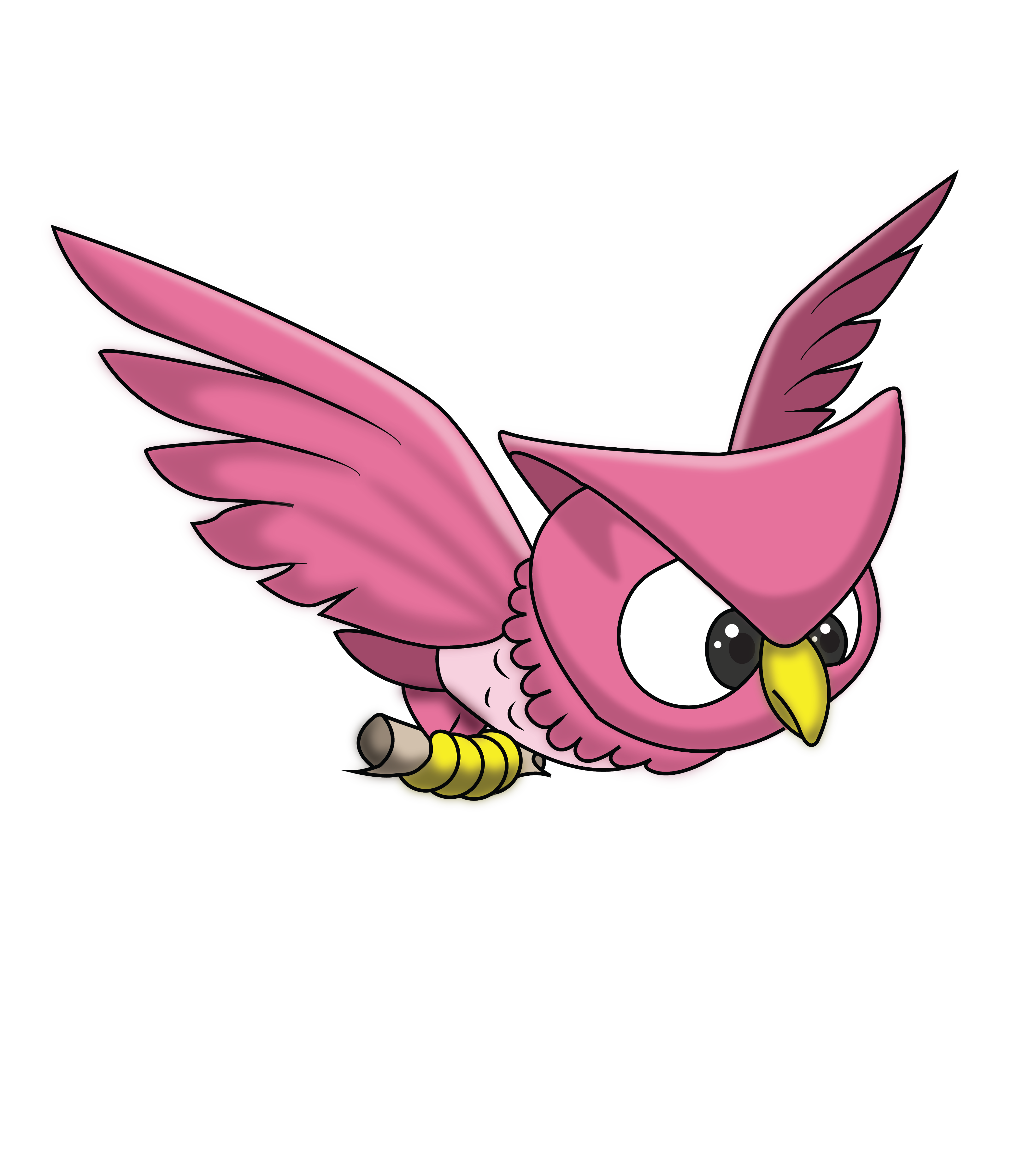 Cute flying owl creature art by Scary Sweet